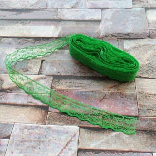 Wholesale 10 yards 22mm Width Grass Green Lace Ribbon Embroidery Lace DIY Jewelry Decoration Clothing Accessories