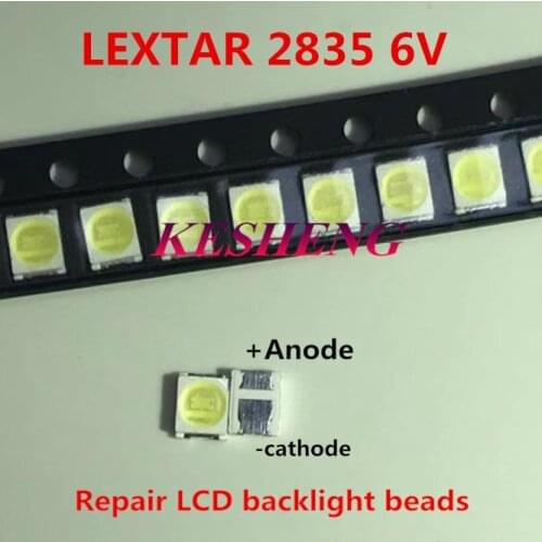 Original LEXTAR 2835 3528 1210 6V 2W SMD LED For Repair TV Backlight Cold white LCD Backlight LED/500PCS