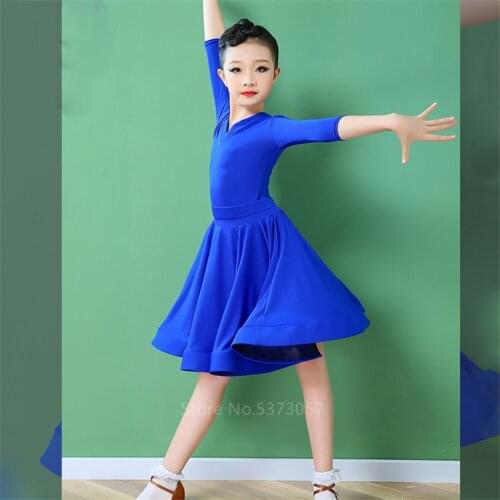 Teenagers Latin Dance Dress 120-170CM Ballroom Dancing Girl Evening Party Children Dance Costume Tango Salsa Stage Performance