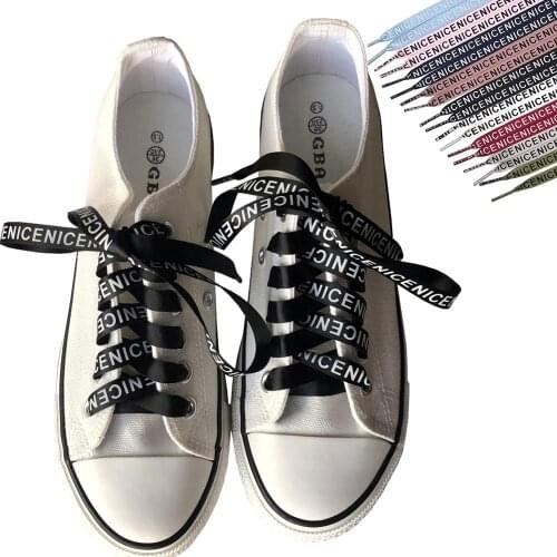 Unisex Nice Letter Printed Shoelaces Flat Laces for Sport Shoes Sneakers 120 CM / 47"
