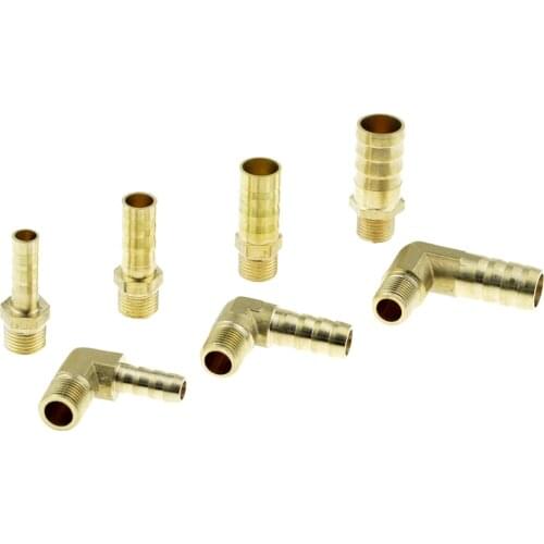 Straight Or Elbow Brass Hose Pipe Fitting 6mm 8mm 10mm 12mm Barb Splicer 1/8" NPT Male Thread Copper Barbed Coupling Connector