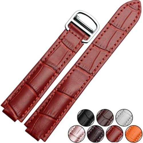 Genuine Leather 14 x 8 18 x11 20 x 12 mm Watche Band Strap Belt Watchband And Folding Clasp Buckle For Cra Ballon Bleu Series