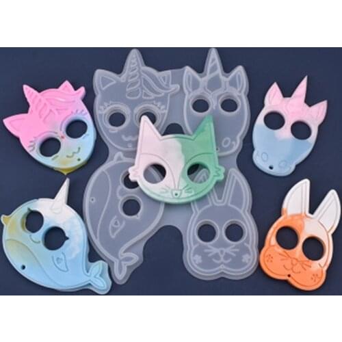 Cat/Dog/Unicorn Key Chain Defense mold Resin Keychain Defense Unicorn Silicone Cake Mould for DIY jewelry Epoxy Crafting Molds