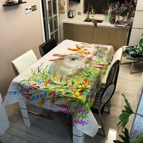 Table-cloth Rectangular Mr. Rabbit Tafelkleed For Home Decoration Simple Tablecloth Tea Table Cloth Wedding Dining Tablecloths