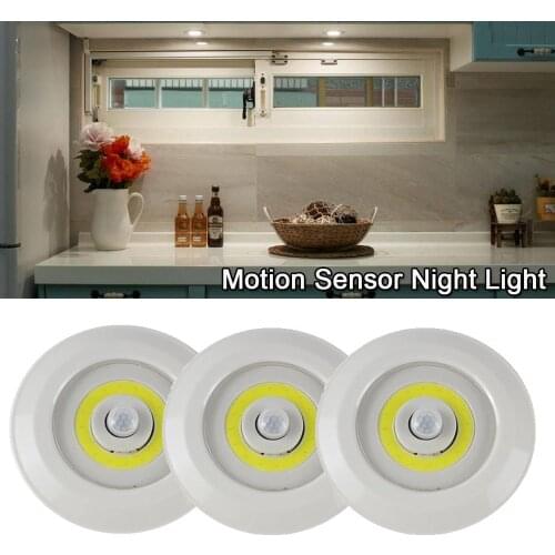 Battery Operated LED Night Lamp PIR Motion Sensor Closet Light Wireless Under Cabinet Lights For Stairs Wall Bedroom Lighting