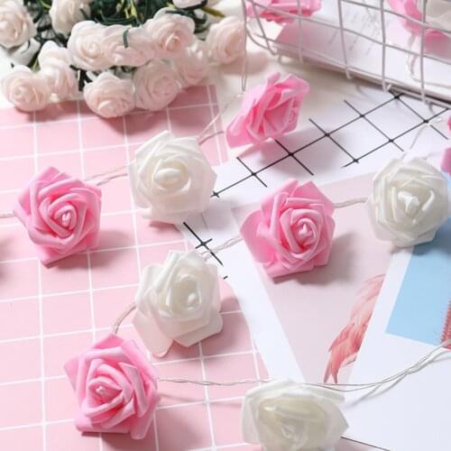 10/20/40 Lights LED String Pink White Rose Flower Christmas Holiday Lights USB / Battery Operated Valentine Wedding Party Decor
