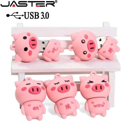 JASTER Cute pink pig USB 3.0 flash drive pen drive USB stick 4GB 8GB 16GB 32GB 64GB memoria USB disk Creative gifts U pendrive