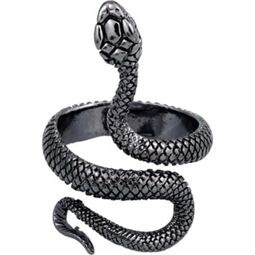 Vintage Unisex Ring Silver-plated Paint Snake Ring Fashion Simple Snake Ring Trendy Jewelry Accessories