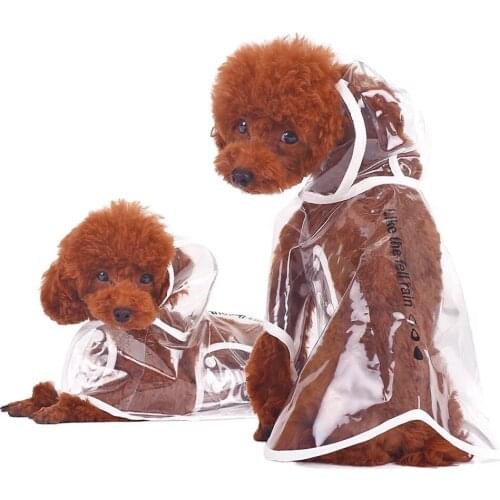 Waterproof Pet Button Raincoat Portable Puppy Transparent Raining Coat Lightweight Dog Rainy Day Clothes Pet Accessories