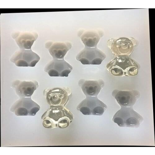 Mirror Epoxy Clay Silicone Mold Ornament Pendant 8 Bear Epoxy Mold 16075