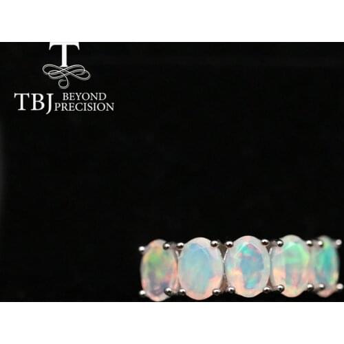 TBJ,charming 4CT Opal Ring good quality natural ethiopia Gemstone Jewelry 925 sterling silver band ring for women daily wear