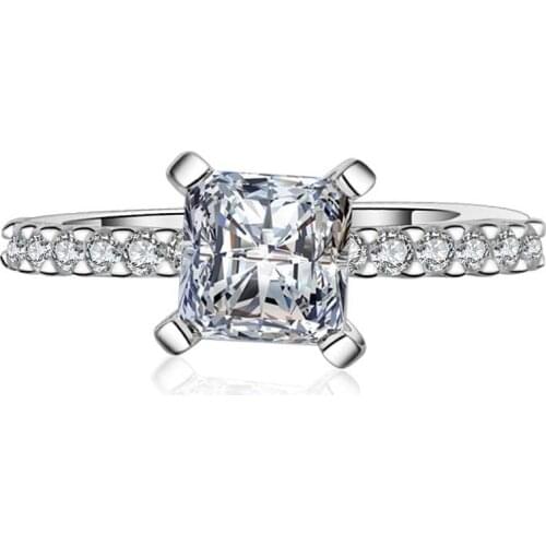 Luxury 925 Sterling Silver Wedding Band Eternity Ring for Women Ladies Big Finger Party Anniversary Gift with Box Jewelry Luxury