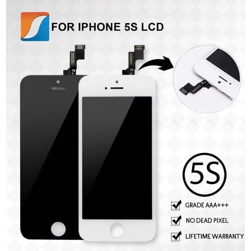 Grade AAA+++ 10PCS/LOT For iPhone 5S LCD Display With Touch Screen Digitizer Assembly Replacement No Dead Pixel Free Shipping