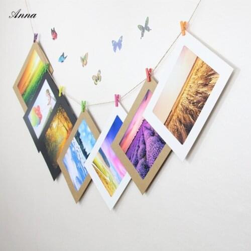 10pcs 6 inch DIY Combination Wall Po Frame Hanging Wall Pos Picture Album Kraft Paper For Card Pos Holding And Clipping