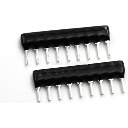30PCS DIP Exclusion Network Resistor Array 9Pin 3K3 3.3K ohm A332J 3.3KR Resistance Network Array A09-332J
