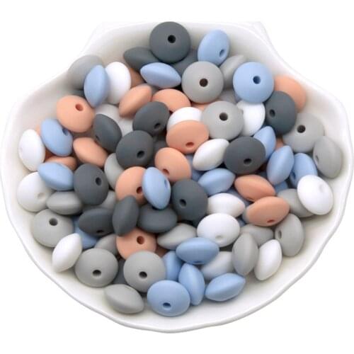 Cute-idea 12mm 10pcs Silicone lentil Beads teether abacus teething Pacifier Chain Safe baby Toys DIY Necklace Jewelry bracelet