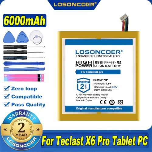 100% Original LOSONCOER NEW 6000mAh H28150170P Battery For Teclast X6 Pro Tablet PC