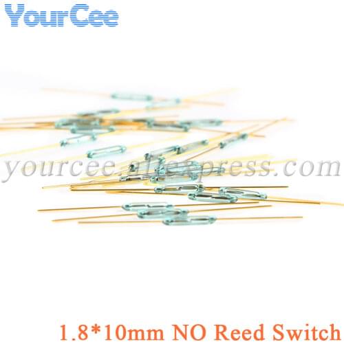 100 pcs Switch Reed Switch 1.75x9.5mm Green Glass Normally Open Contact For Sensors 100% Original NO