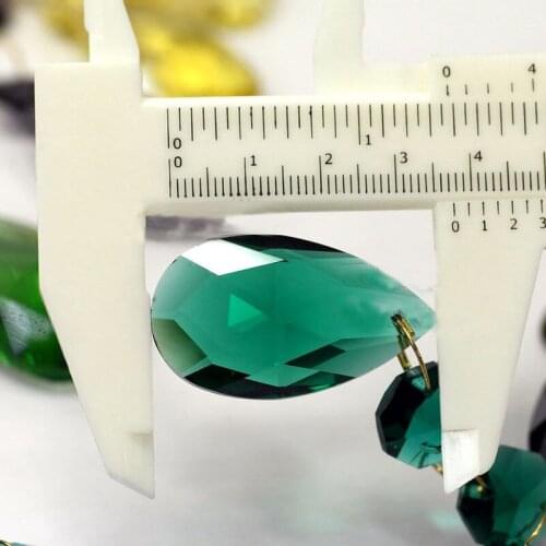 12pcs/lot (105MM) Blue Zircon Crystal Glass chandelier Parts ( 38mm Crystal Glass angel tear with 3pcs 14mm octagon Beads)