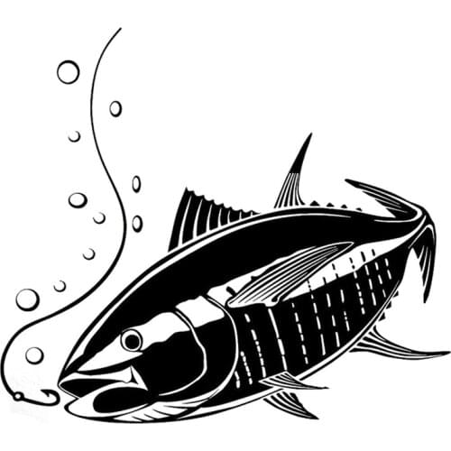 17.2CM*15.1CM Creative Fishing Silhouette Car Sticker Vinyl Decal Black/Silver Decor S9-0721