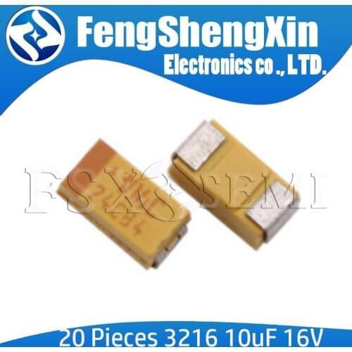 20pcs New A 3216 10uF 16V 106 106C SMD tantalum capacitor