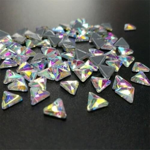 50pcs Loose 6MM TR Shape Crystal AB Color DMC HotFix Rhinestones DIY Glue Glass Crystal Rhinestone For Wedding Nail Decoration