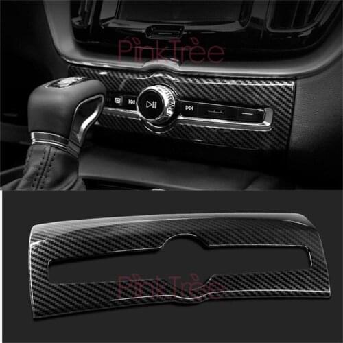 Accessories For Volvo XC60 2018 Carbon Fiber Color Dashboard Air Conditioner Switch Panel Cover Trim Car Styling