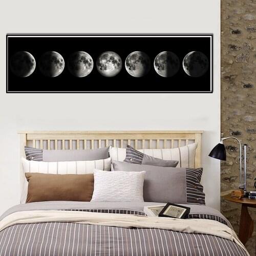 DIY 5D Diamond Painting Cross Stitch Mosaic Moon Phase Black White diamond embroidery Needlework Patterns Rhinestones C535
