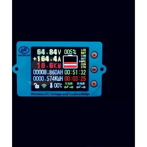 VAC8610F\2.4-inch Color Screen Wireless Voltage Current Meters Coulomb Meter Battery Management System 100V 50A/300A