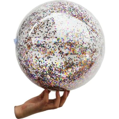 Glittering Pool Play Ball Inflatable Ball Photo Props Kids Toy Party Toys Transparent Beach Ball