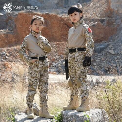 Exercise Special Forces Kids Clothing Army Military Scouting Uniform Camouflage Coat+Pant Training Performance Costume 100-160CM
