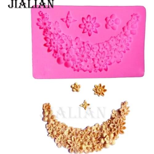 DIY cookies moulds Flower Border silicone mold fondant molds Lace cake decorating tools chocolate gumpaste mold T-948