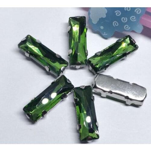Emerald Straight Strip Crystal Glass Sewing Rhinestones with claw DIY Shose and Wedding Dresses Ornament Costume