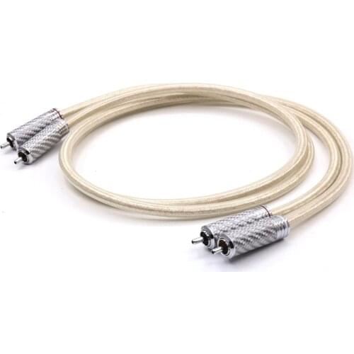 Hifi QED Signature cable 6N OCC Silver-plated Hifi RCA Audio Cable With Carbon fiber RCA plug connector