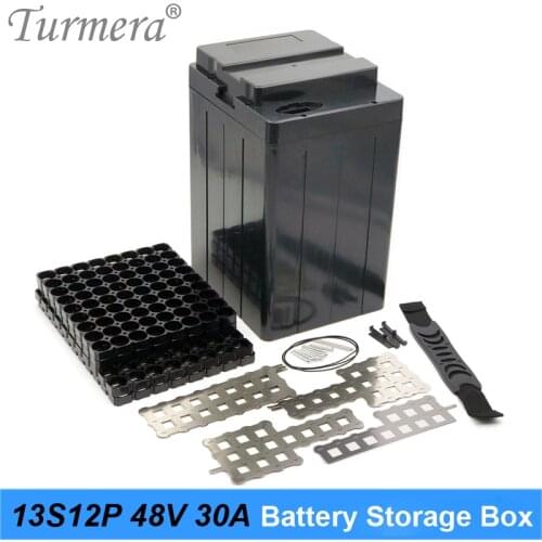 Turmera 48V 30Ah E-Bike Battery Stoarge Box for 13S12P 18650 Lithium Batteries Pack Use Include Holder and Welding Nickel Strips