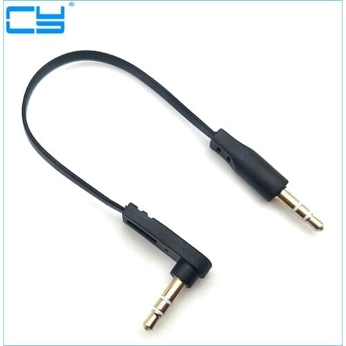 Short 10CM 3.5MM Male To Male 90 Degree Right Angled Aux Audio Cable Line