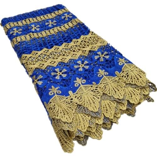 SJ Lace Guipure Lace Cord Lace Embroiderey African Cord Lace With Stones High Quality Nigeria Lace Fabric For Wedding qx5-17