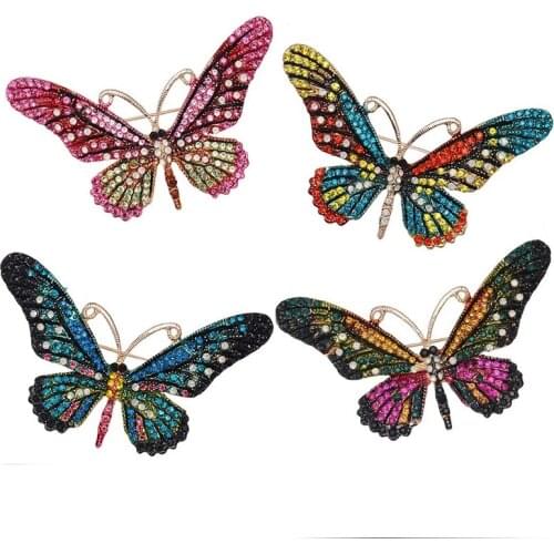 SHARPPIN Butterfly Alloy Brooch Pin Colorful Insect Rhinestone Fashion Sweater Scarf Brooch Gift
