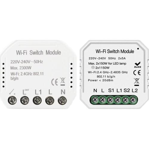 2.4 GHz 802.11b/g/n WiFi Switch Module Wireless Control Intelligent Life Practical APP Remote Control Works with Alexa Echo