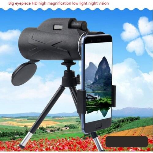 80X100 Outdoor Monocular Low Light Night Vision HD High Power Clip Mobile Telescope