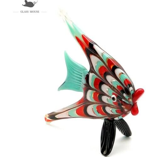 Handmade Murano Glass Fish Craft Figurines Cute Vivid Sea Animals Ornaments Home Table Decoration Collection Xmas Gifts For Kids