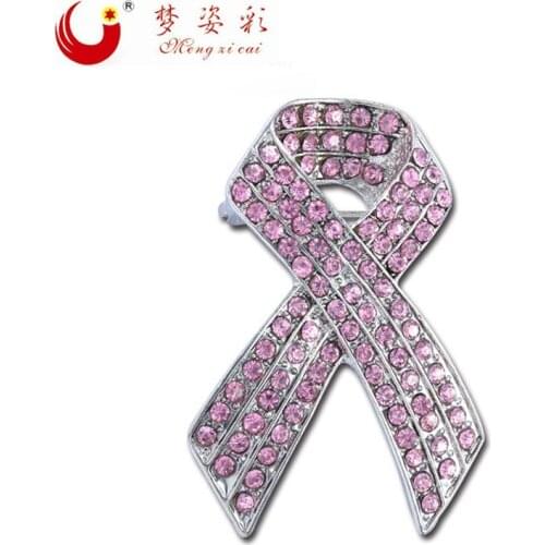 Mziking New Crystal Brooch Breast cancer Women Enamel Pin Purple Brooches Ribbon Broches hijab pins Jewelry Accessories Gifts