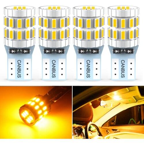A Pack T10 W5W 194 168 LED Canbus Bulbs LED Auto Lamp Car Interior Light Bulb White Red Yellow No Error For BMW E90 E60 Amber