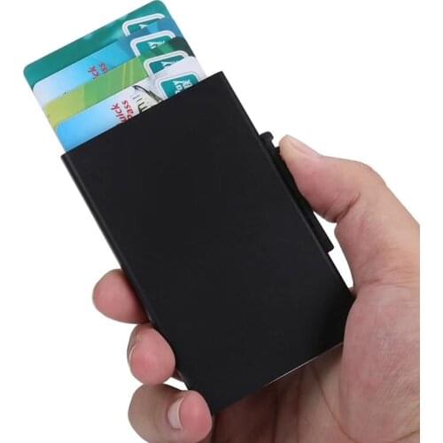Wholesale New Style Card Id Holders Aluminum Wallet Pocket ID Card Holder Rfid Blocking Wallet Automatic Pop Up Credit Card Case