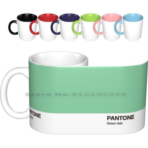 Pantone Green Ash. Pantone New York Fashion Week Spring / Summer 2021 Color Palette. Ceramic Mugs Coffee Cups Milk Tea Mug