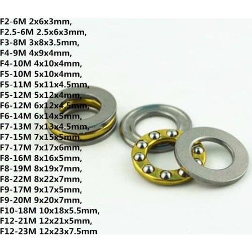 10PCS F2-6M F2.5-6M F3-8M To F8-16M Mini 3-in-1 Surface Bearing Axial Ball Bearing Thrust Bearing Roller Bearing