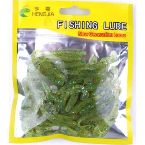 50Pcs Fishing Lures Larva Worm Silica Gel Floating Soft Bait 50mnArtificial Bait Wobblers Bass Carp Fishing Lure Fishing Tackle