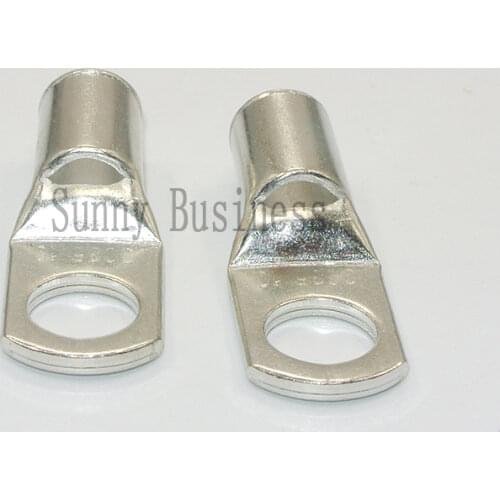 100PCs 4 GAUGE 4 AWG X 1/4 in SC25-6 TINNED COPPER LUG BATTERY CABLE CONNECTOR