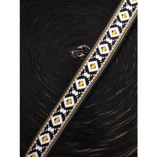 Wide 2cm 10yards/lot Polyester Woven Jacquard Ribbon geometry pattern for Garment accessories YA-642