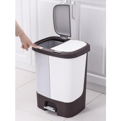 Nordic Cover Trash Bin Bedroom Recycling Bins Plastic Trash Bin Standing Household Cleaning Tools Poubelle Paper Basket BK50LJ
